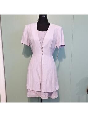 Nwt Vintage Sheri Martin New York Purple Floral Dress Size 4